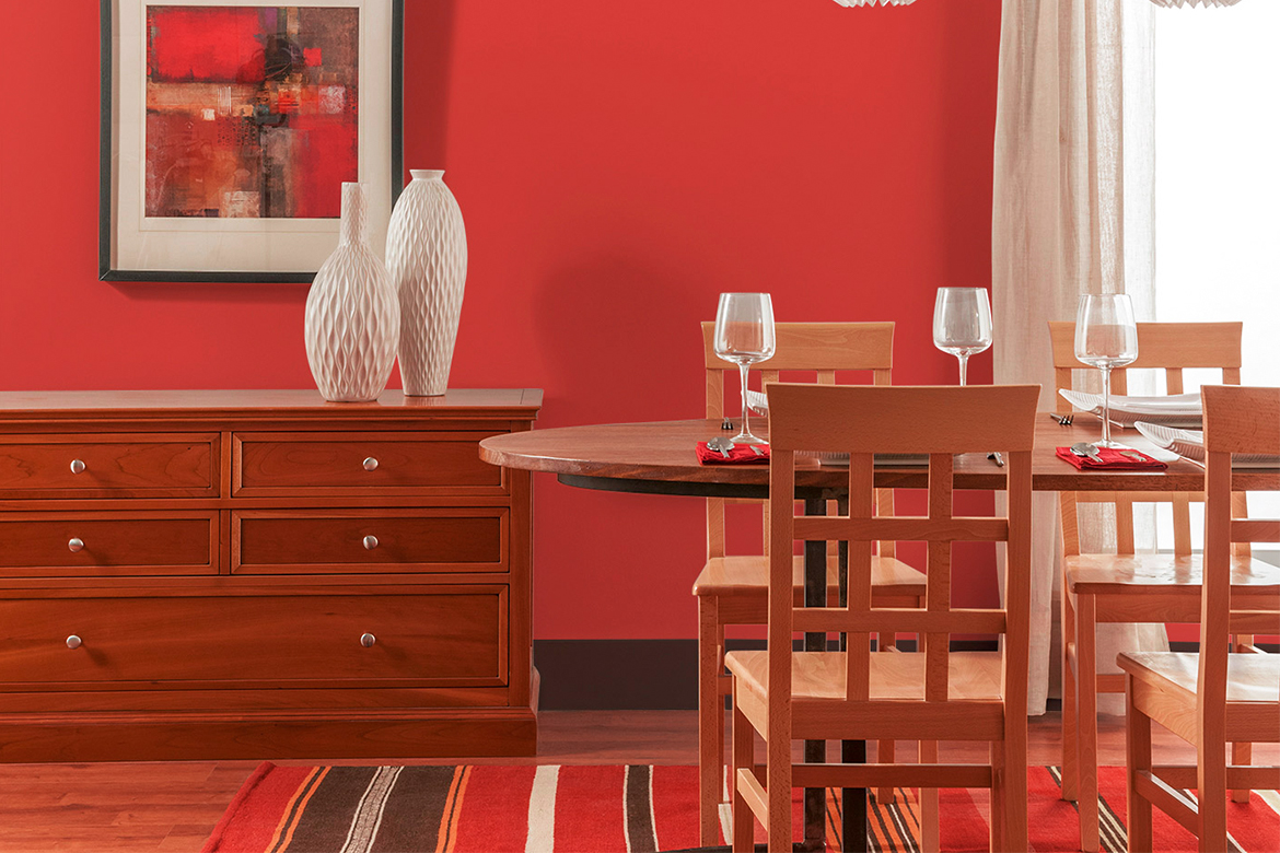 Red Color Dining Room