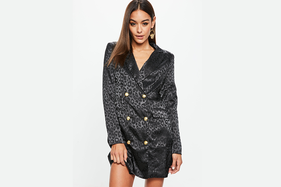 Animal Printed Blazer Dress