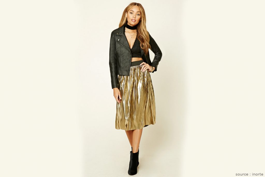 Shiny Metallic Skirt and Coat