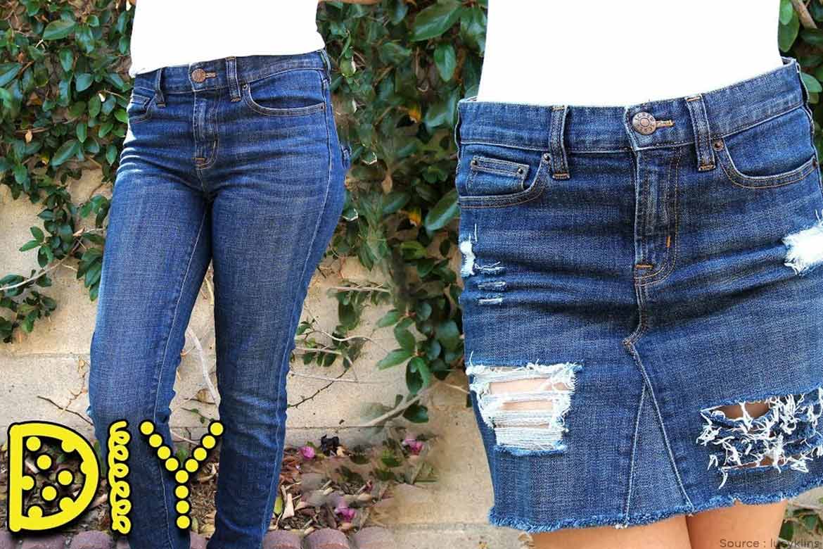 Turns Jeans into Skirts How to Make DIY Skirts Out of Denim