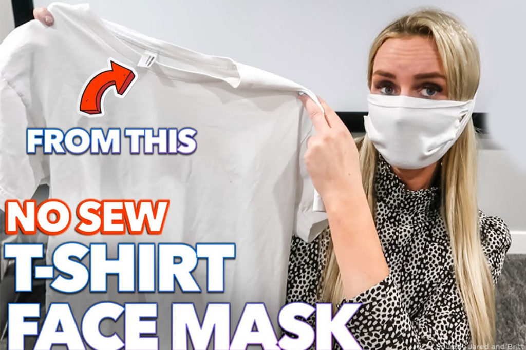 2. Making a face mask using a T-shirt