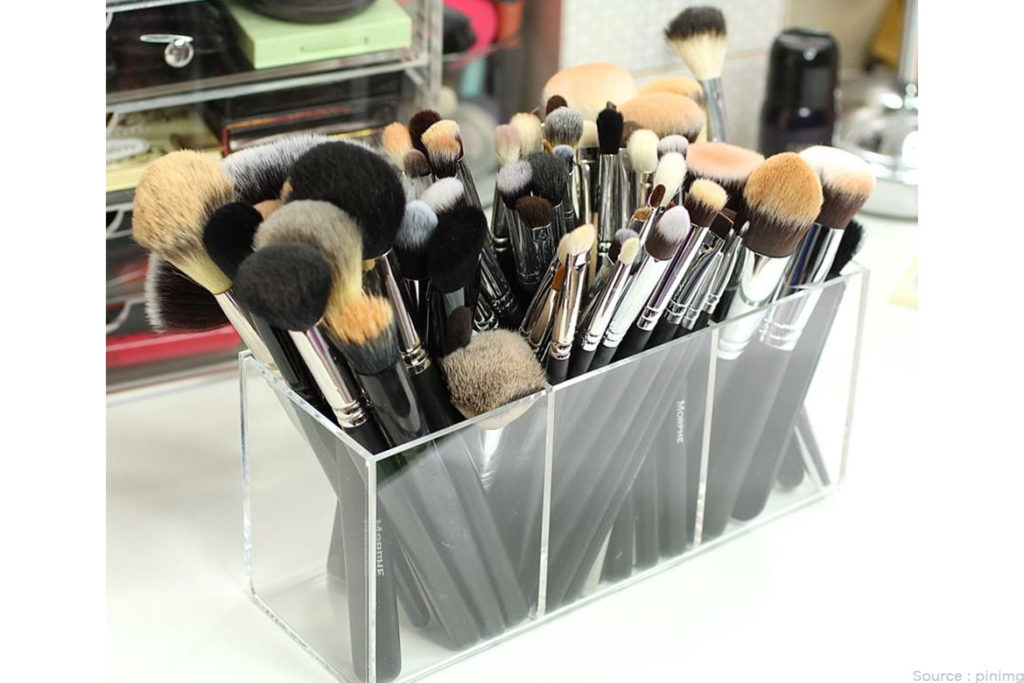 1. Organized Makeup Brush Display