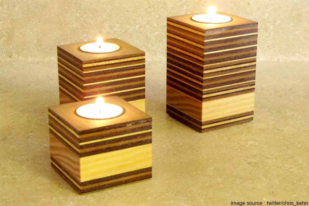 Plywood Candle Holder