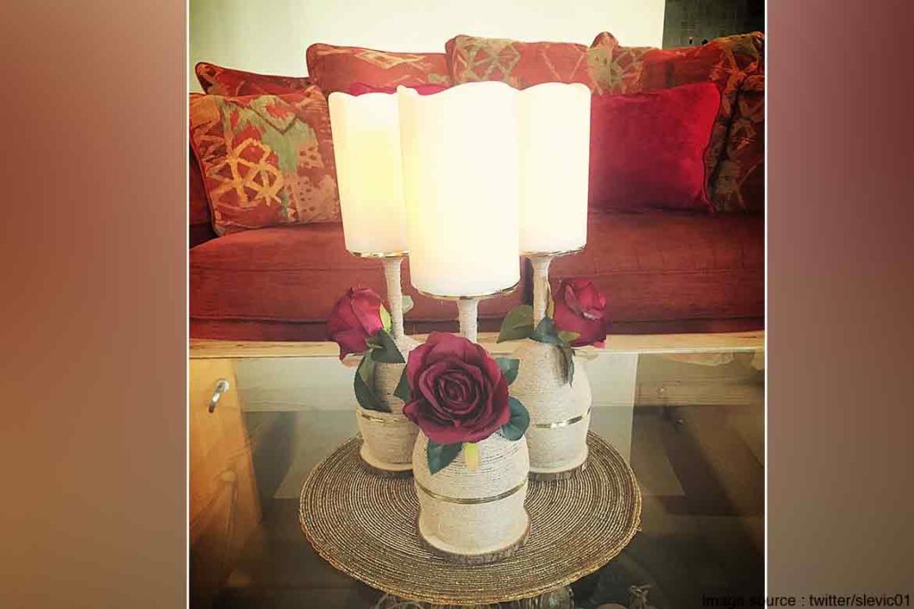 Wine glass candle holders